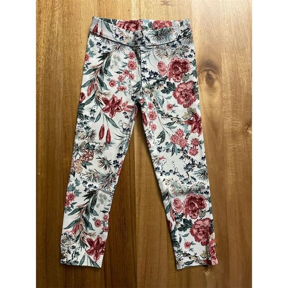 Janie and Jack Girls Floral Ponte Leggings Pants Size 4 Multicolor - Picture 1 of 4